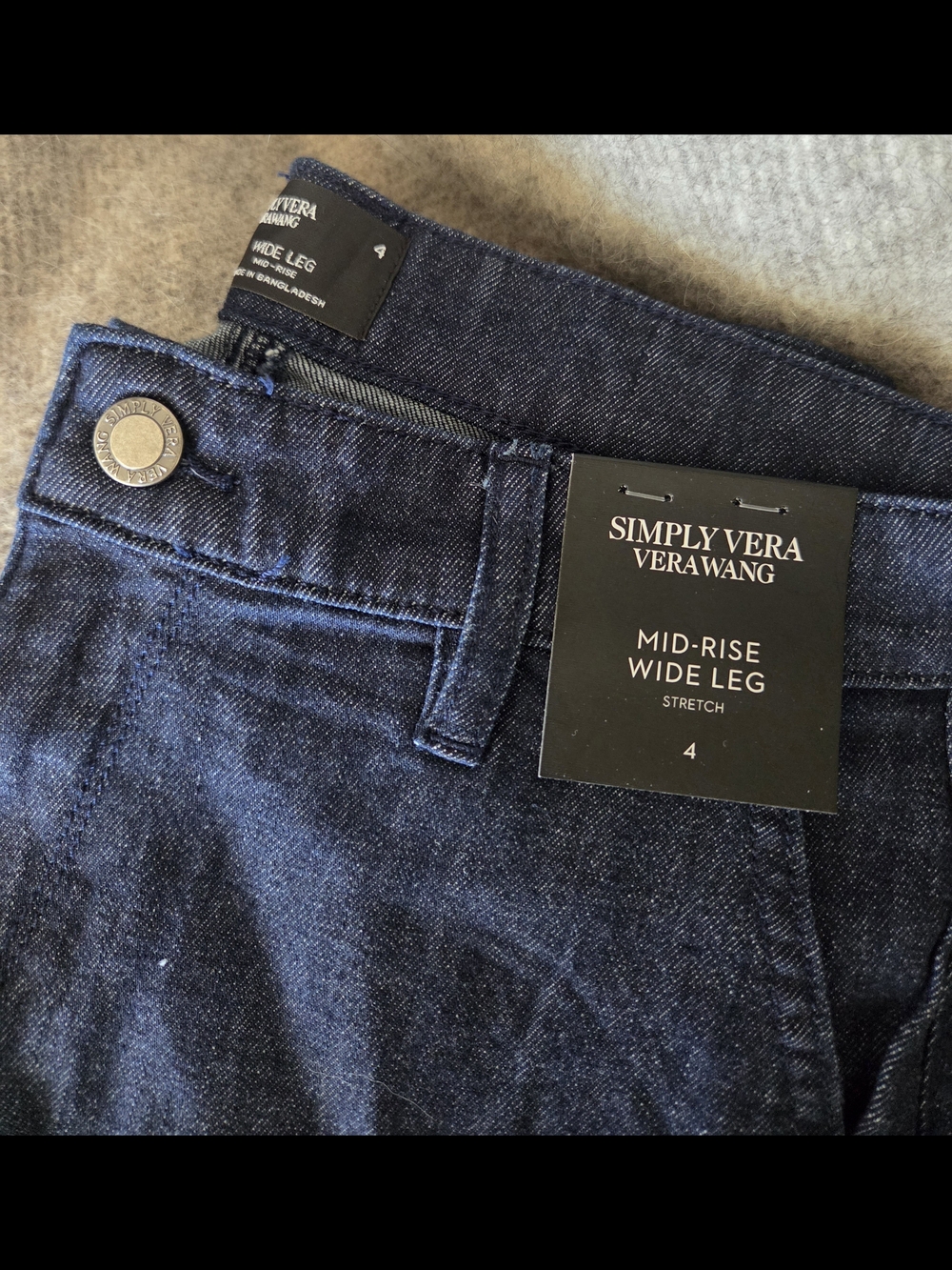 Simply Vera Vera Wang Mid-Rise Wide Leg Jeans - Dark Indigo